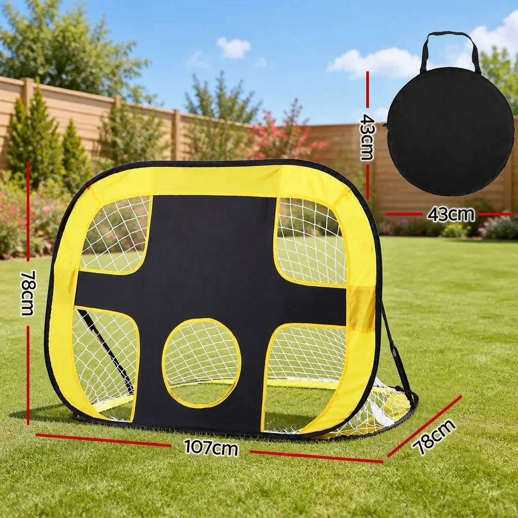 Portable Soccer Goal Net Training Target Green 107cm x 78cm x 78cm