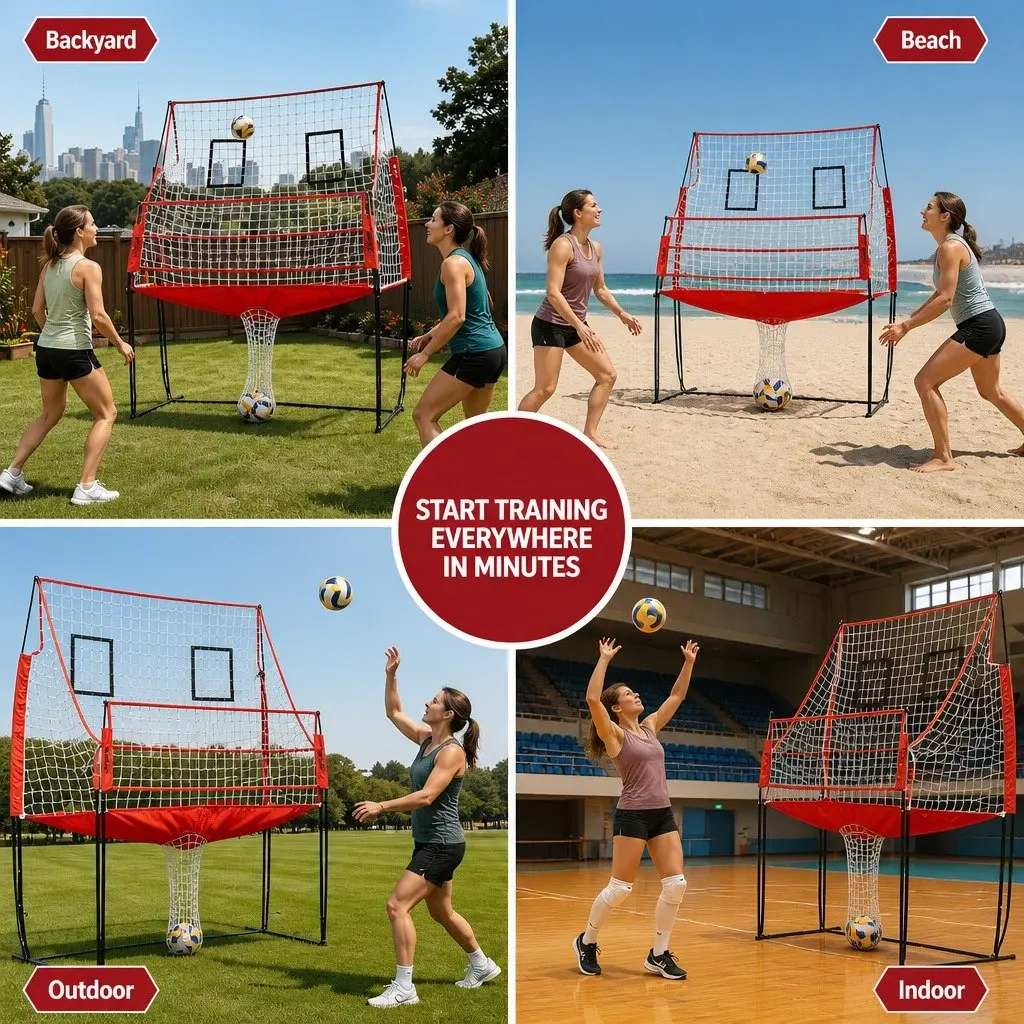 Volleyball Net Adjustable Height Portable for Beach Backyard Training