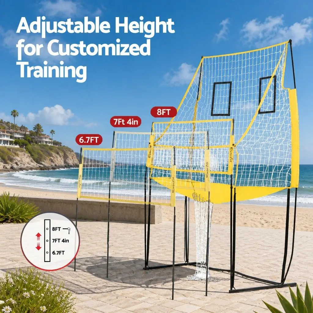 Volleyball Net Free-standing Adjustable Height Portable 8ft Beach Backyard