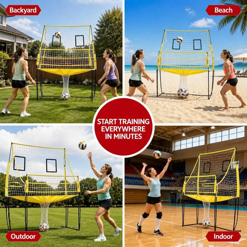 Volleyball Net Free-standing Adjustable Height Portable 8ft Beach Backyard