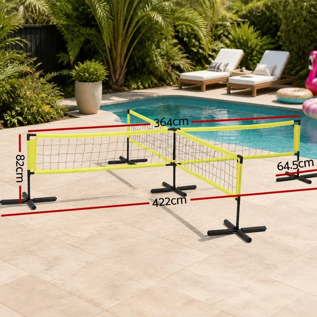 Water Volleyball Net Set Floating with Anchor Bags 350cm x 350cm x 75cm