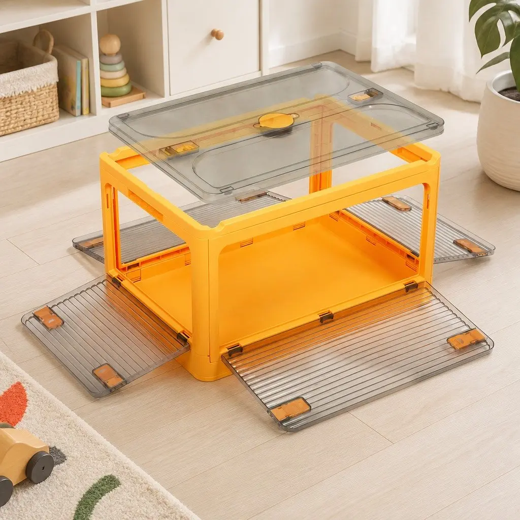 Stackable Storage Organiser Box Container Foldable Large Medium