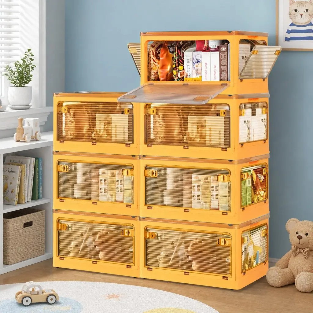 Stackable Storage Organiser Box Container Foldable Large Medium