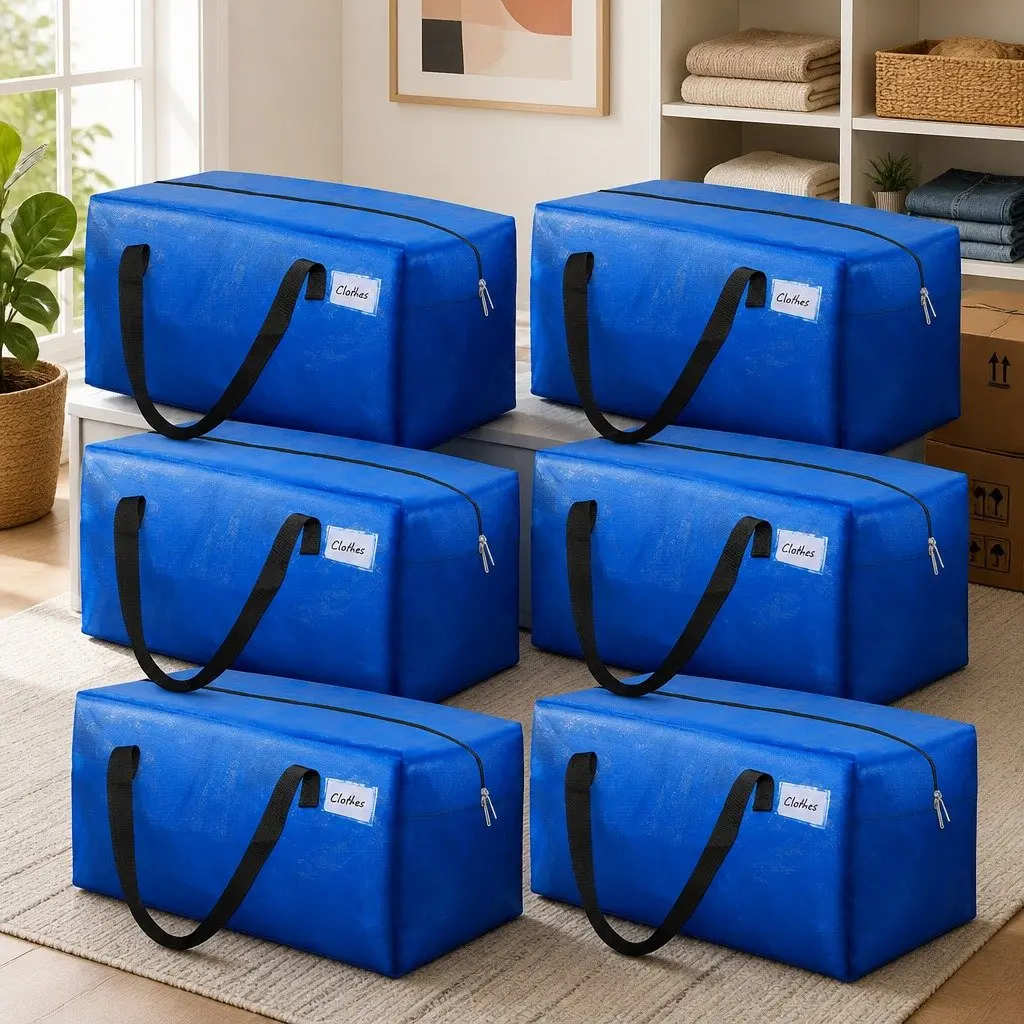 Moving Storage Bags Heavy Duty Waterproof 6 Pack 74cm x 38cm x 33cm