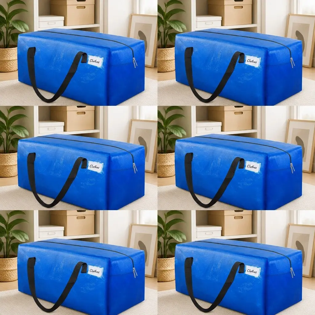Moving Storage Bags Heavy Duty Waterproof 6 Pack 74cm x 38cm x 33cm