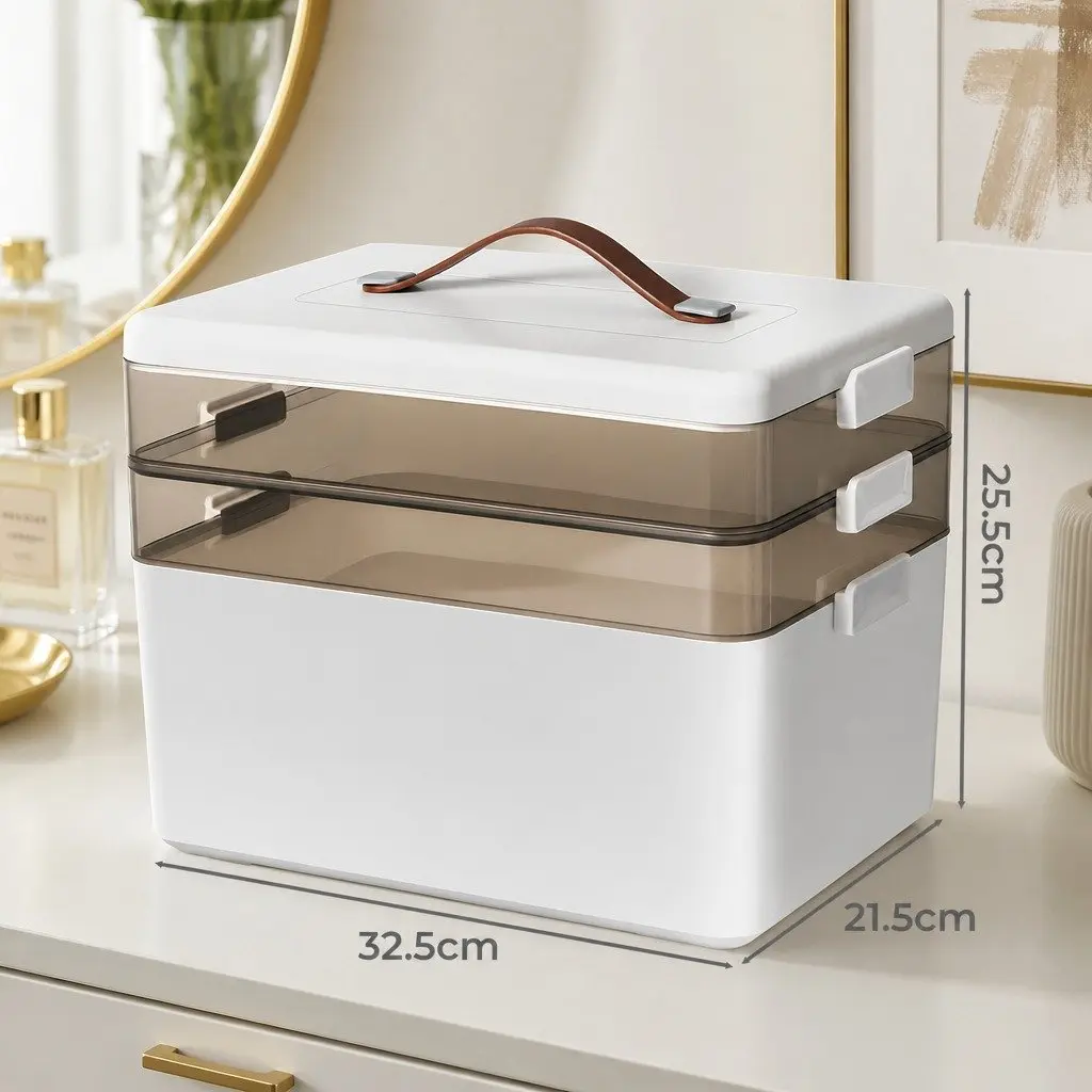 Medical Storage Box Three Layer Detachable Medicine Organiser Portable Case