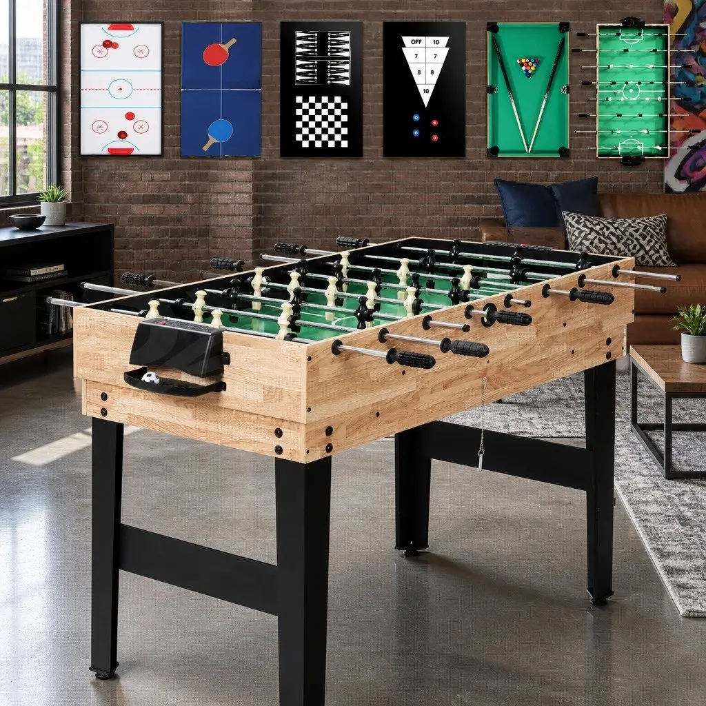 10-in-1 Multi Game Table Foosball Soccer Pool Tennis Air Hockey Board Games