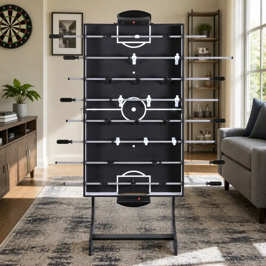 4-in-1 Multi Game Table Compact Foldable Blue 122cm x 61cm x 81cm