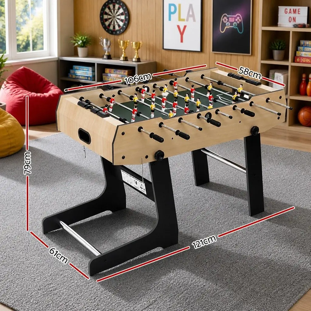 4FT Foosball Soccer Table Game Home Family Party Entertainment Foldable Storage