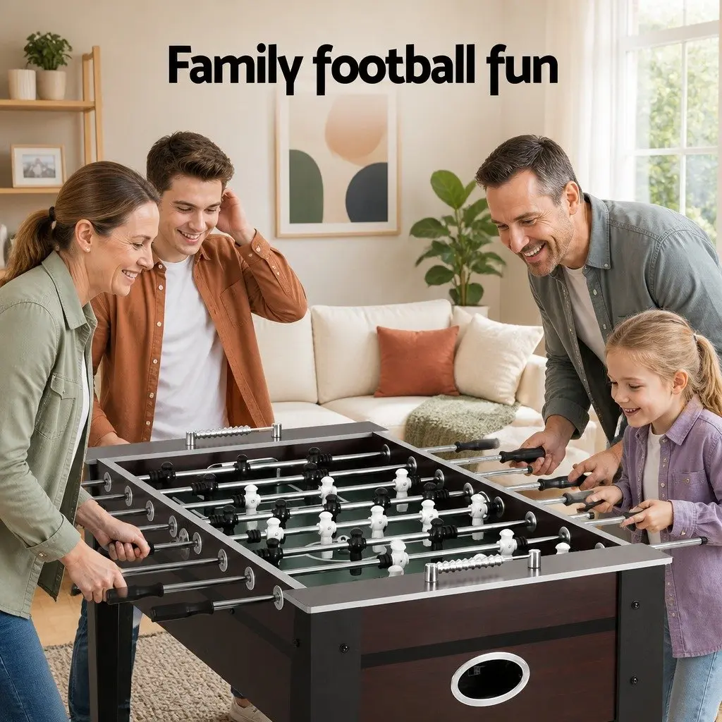 Foosball Soccer Table 5FT Indoor Game Set Sturdy MDF Construction Anti-slip Handles
