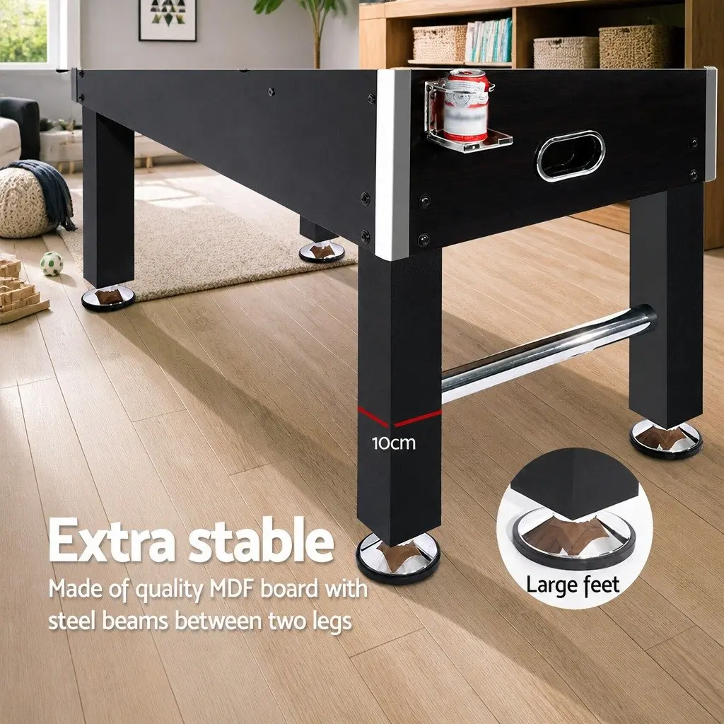5FT Soccer Table Foosball Game Black MDF Construction with Chrome Steel Rods and ABS Players for Family Entertainment