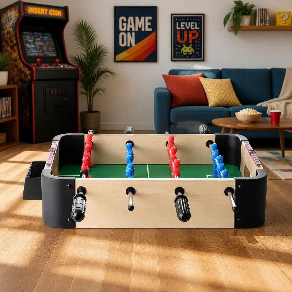 Mini Foosball Table Portable Compact Tabletop Game 41cm x 32cm x 9.5cm