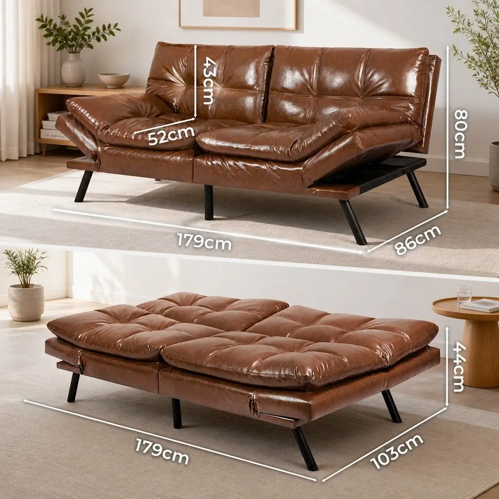 Sofa Bed Futon Recliner 3-Seater Convertible Lounge Sleeper Couch