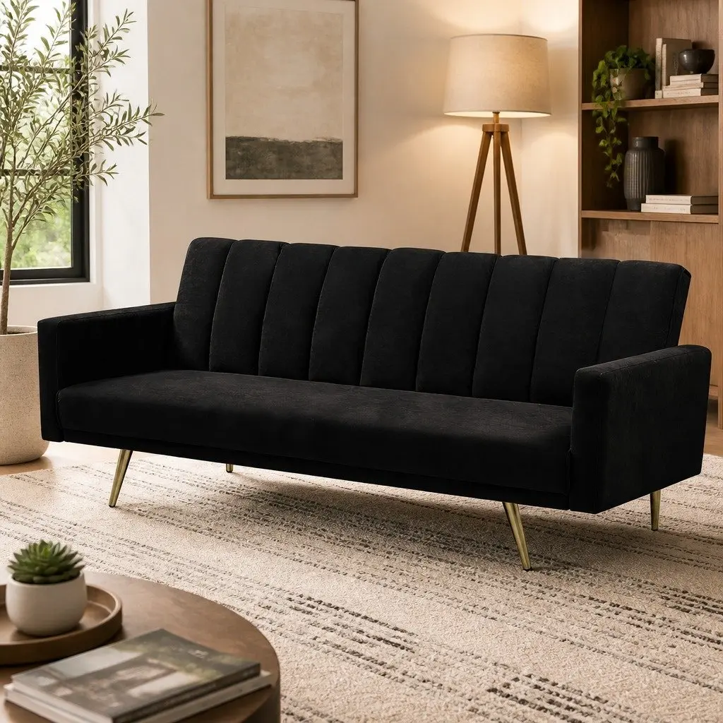 3-Seater Velvet Sofa Bed