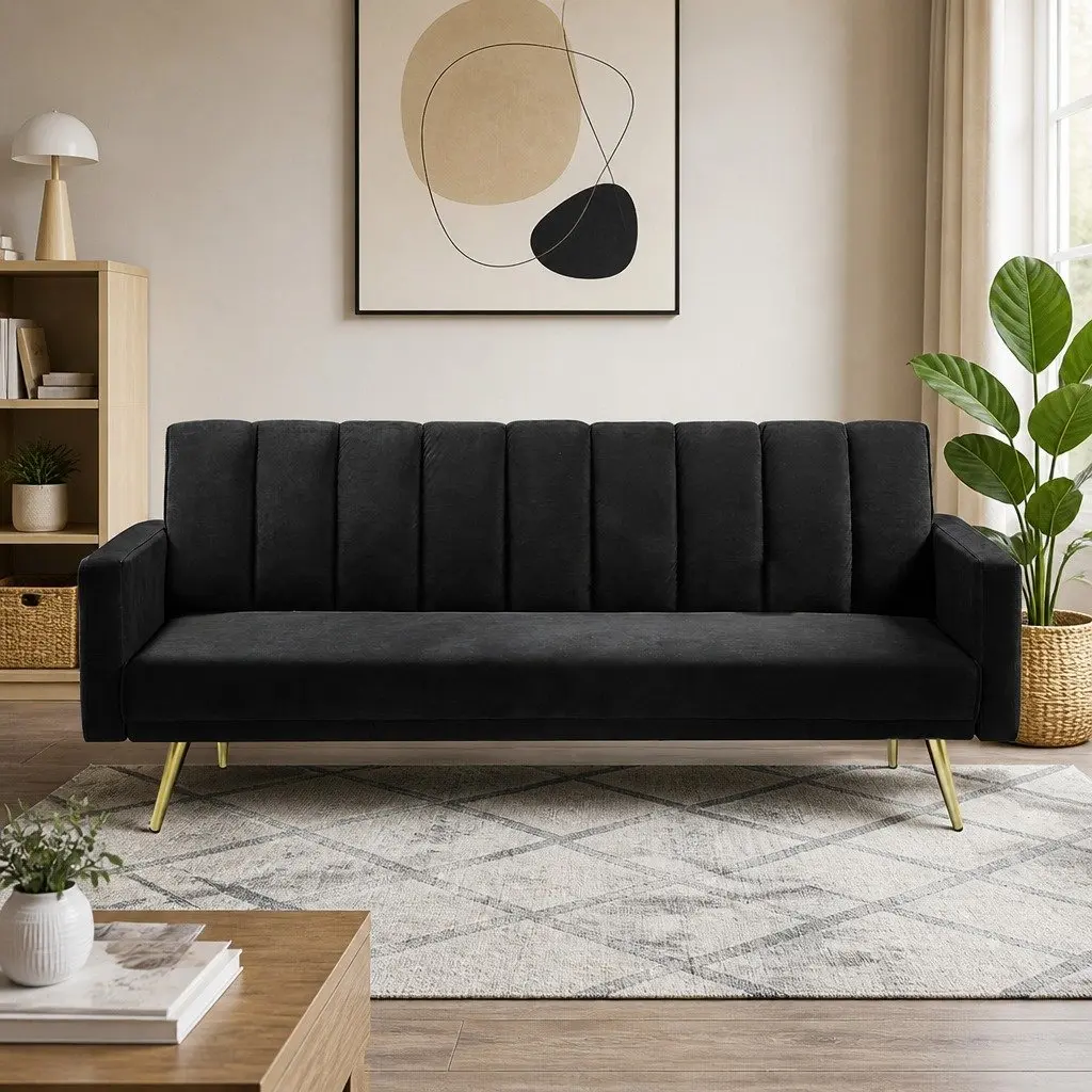 3-Seater Velvet Sofa Bed