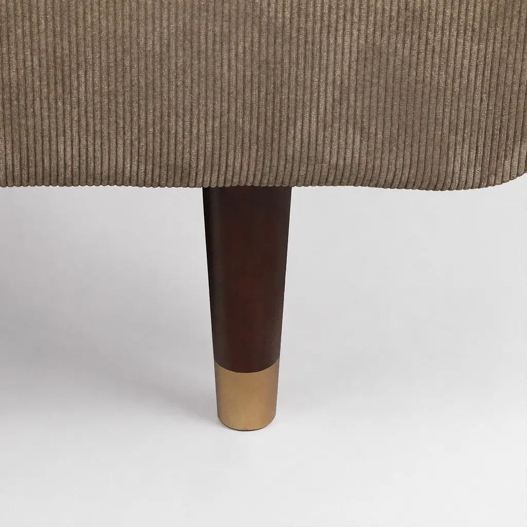 Convertible Sofa Bed 3 Seater Adjustable Backrest Corduroy Fabric with USB Charging Port and Removable Side Table