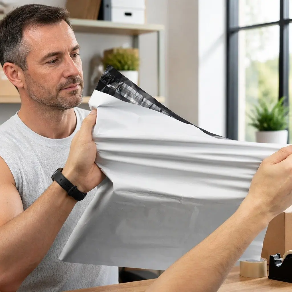 Poly Post Mailer Plastic Satchel Bags Self Sealing Puncture Tear Resistant 60x65cm 65x75cm 75x90cm