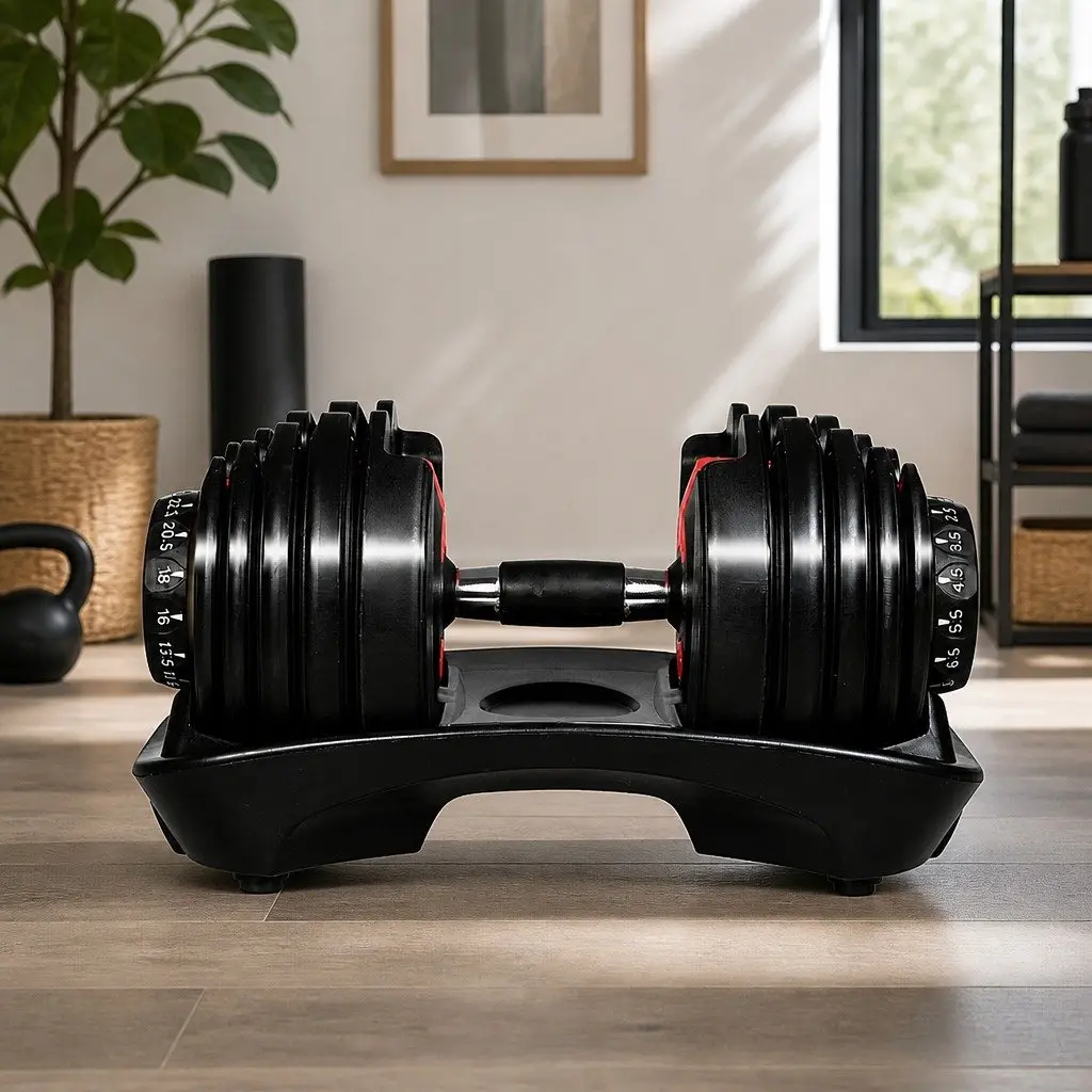 Adjustable Dumbbell Set 24kg Home Gym Training Strength Weight Dial Rack