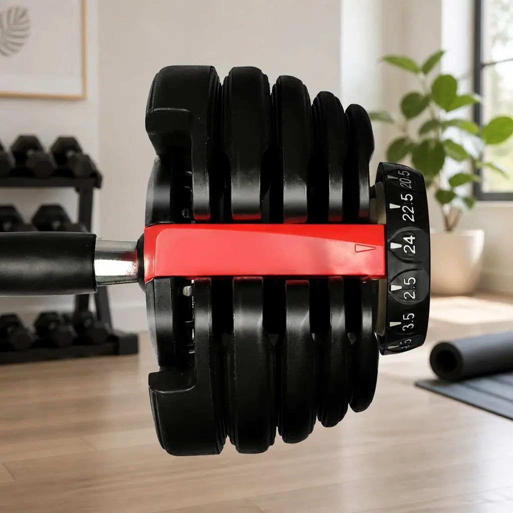 Adjustable Dumbbell Set 24kg Home Gym Training Strength Weight Dial Rack