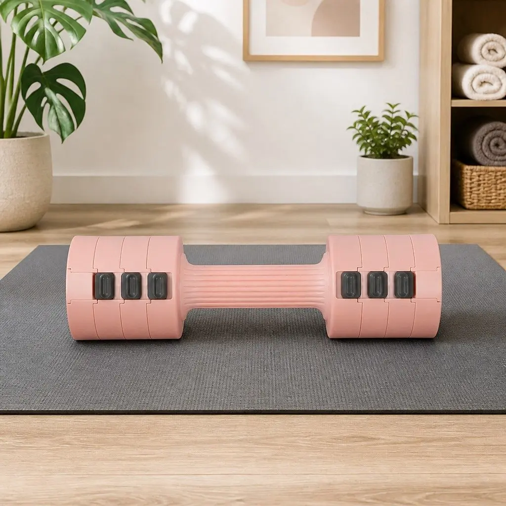 Adjustable Dumbbells Pair 1kg to 5kg Home Gym Weight Training Pink