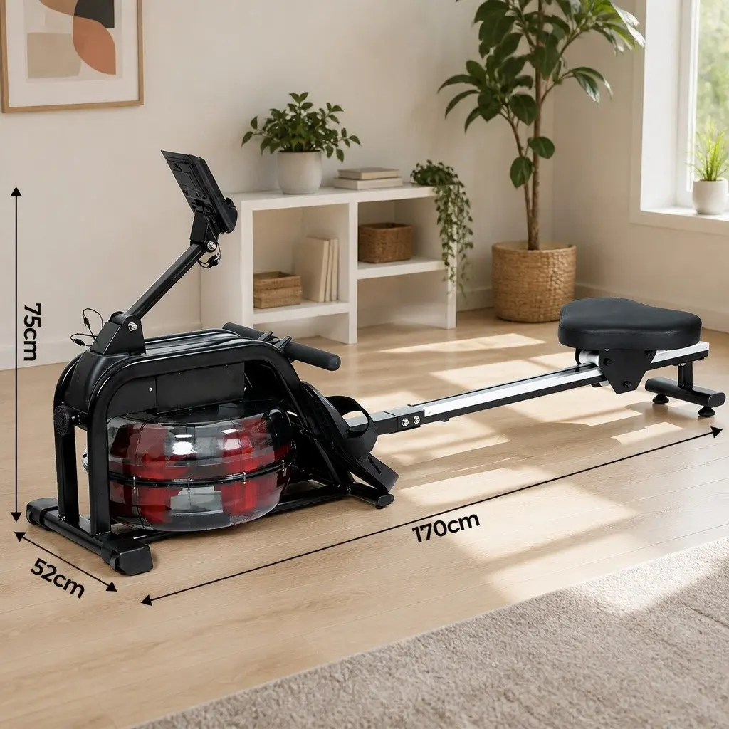 Water Rowing Machine Home Fitness Equipment 11L Water Tank Bluetooth LED Display