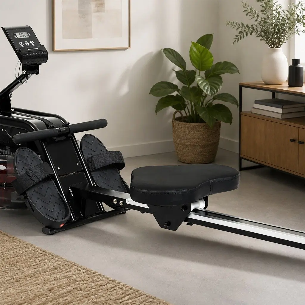 Water Rowing Machine Home Fitness Equipment 11L Water Tank Bluetooth LED Display