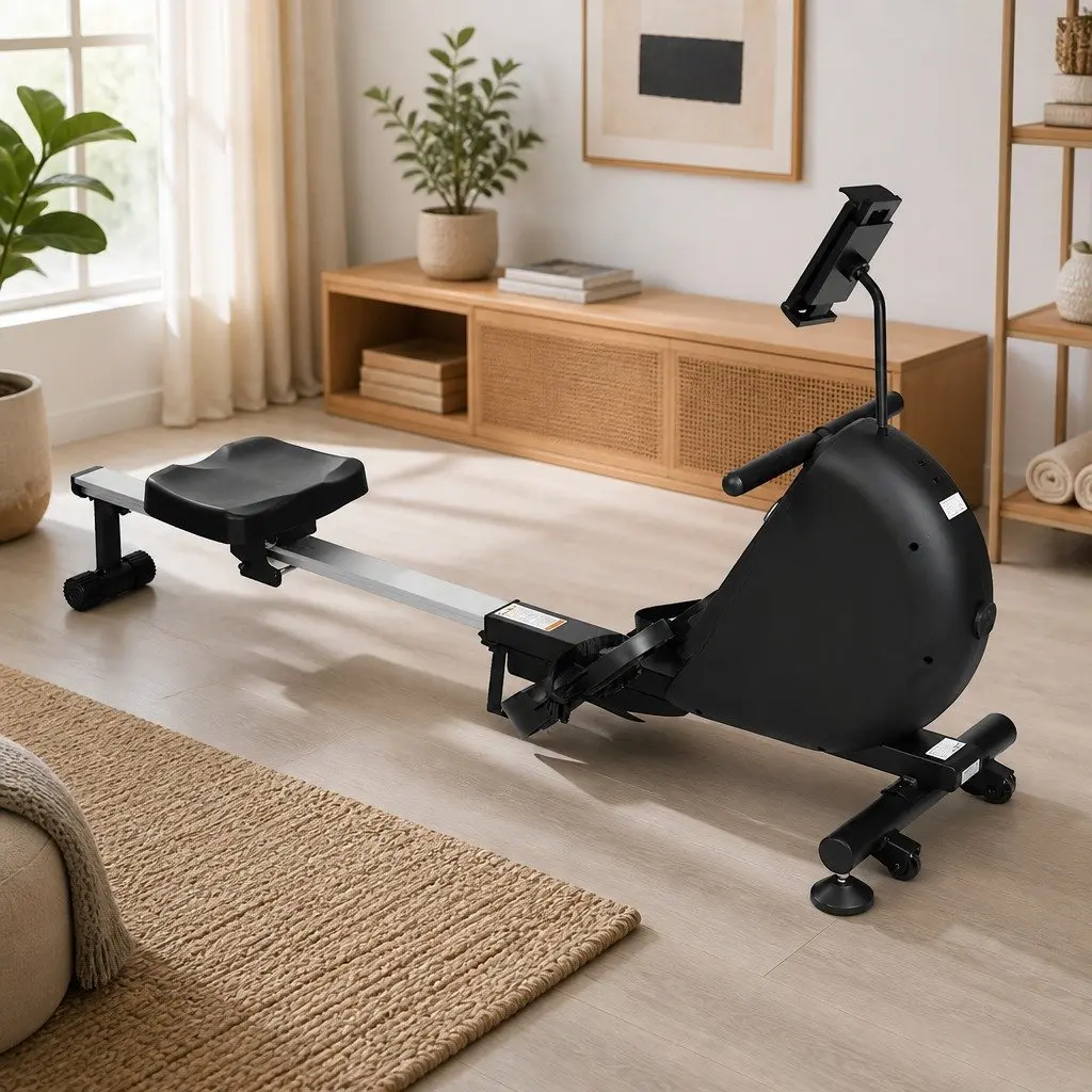 Rowing Machine Self-Powered Electric Telescopic Rail Magnetic Resistance 167cm