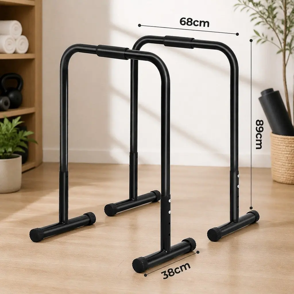 Parallel Dip Bar Station Adjustable Height 74cm to 89cm Home Gym Equipment