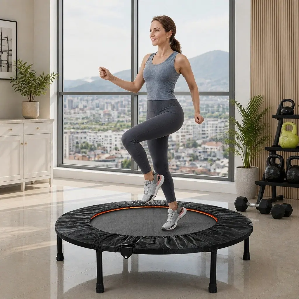 40 Inch Mini Trampoline Foldable Home Gym Fitness Rebounder