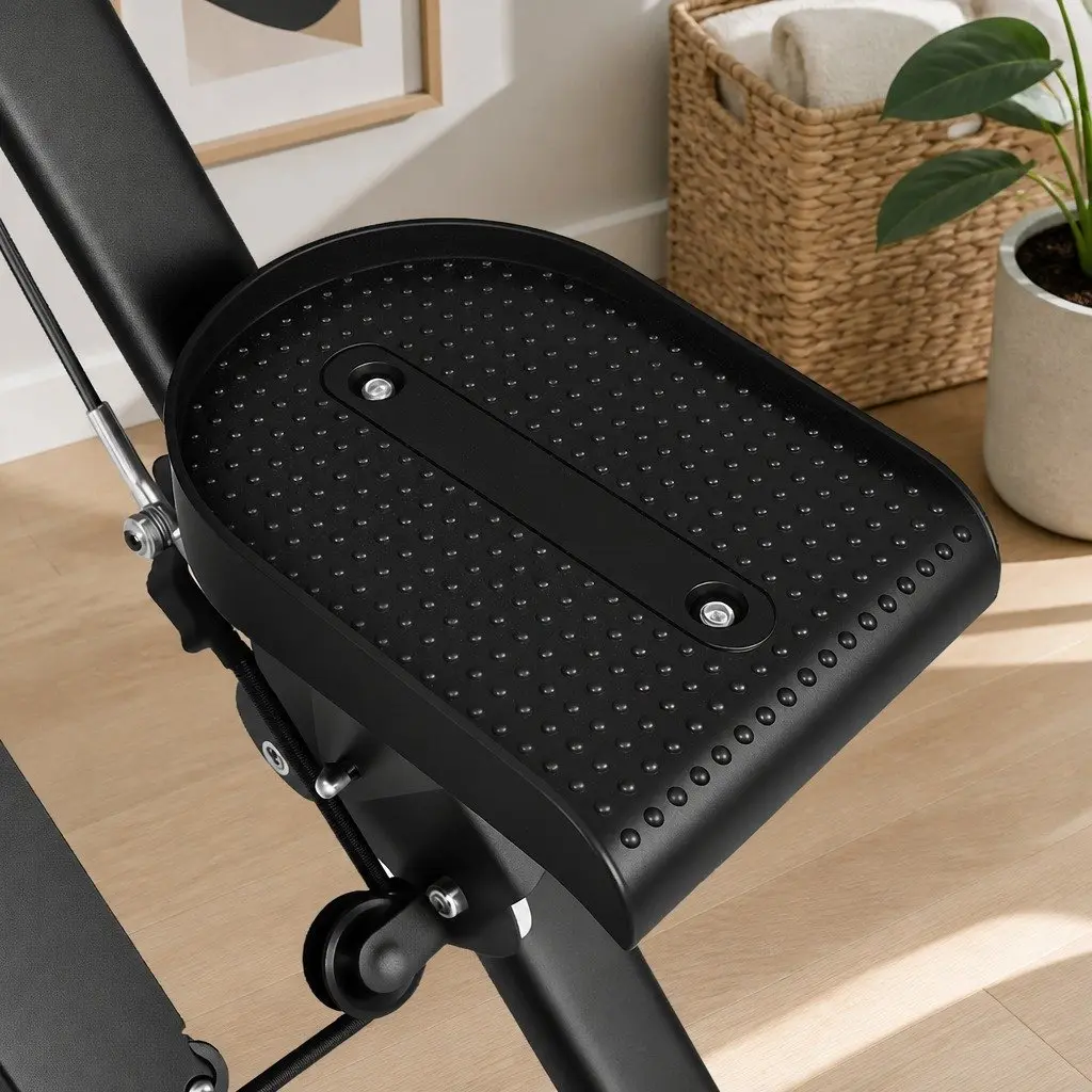 Folding Stepper Machine Adjustable Height Resistance Compact Home Gym Full Body Workout