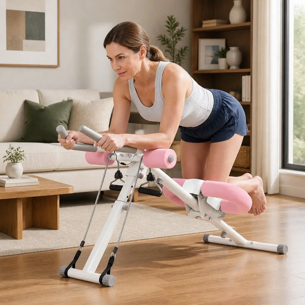 Ab Machine Abdominal Exerciser Core Trainer Foldable Home Gym Equipment with