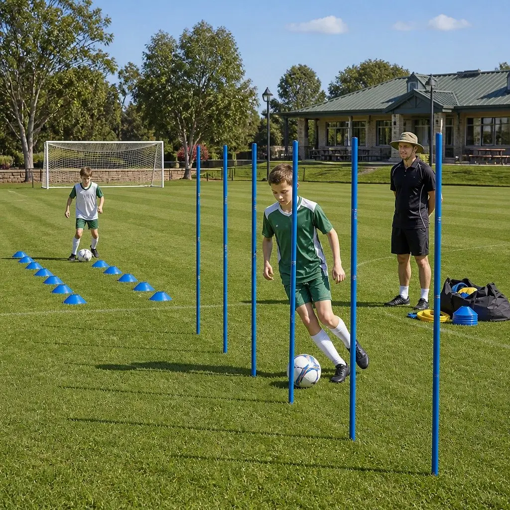 Soccer Agility Training Set 6 Poles Ladder Cones Jump Rope Speed Coordination