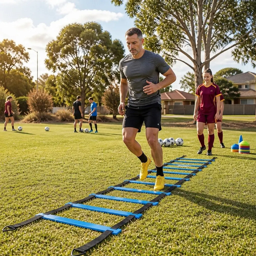 Soccer Agility Training Set 6 Poles Ladder Cones Jump Rope Speed Coordination