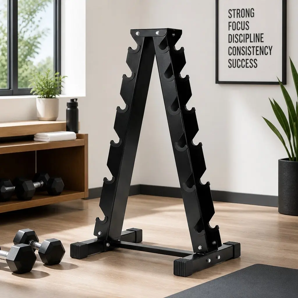 Dumbbell Rack A-Frame 6 Tier Heavy Duty Steel Home Gym Storage