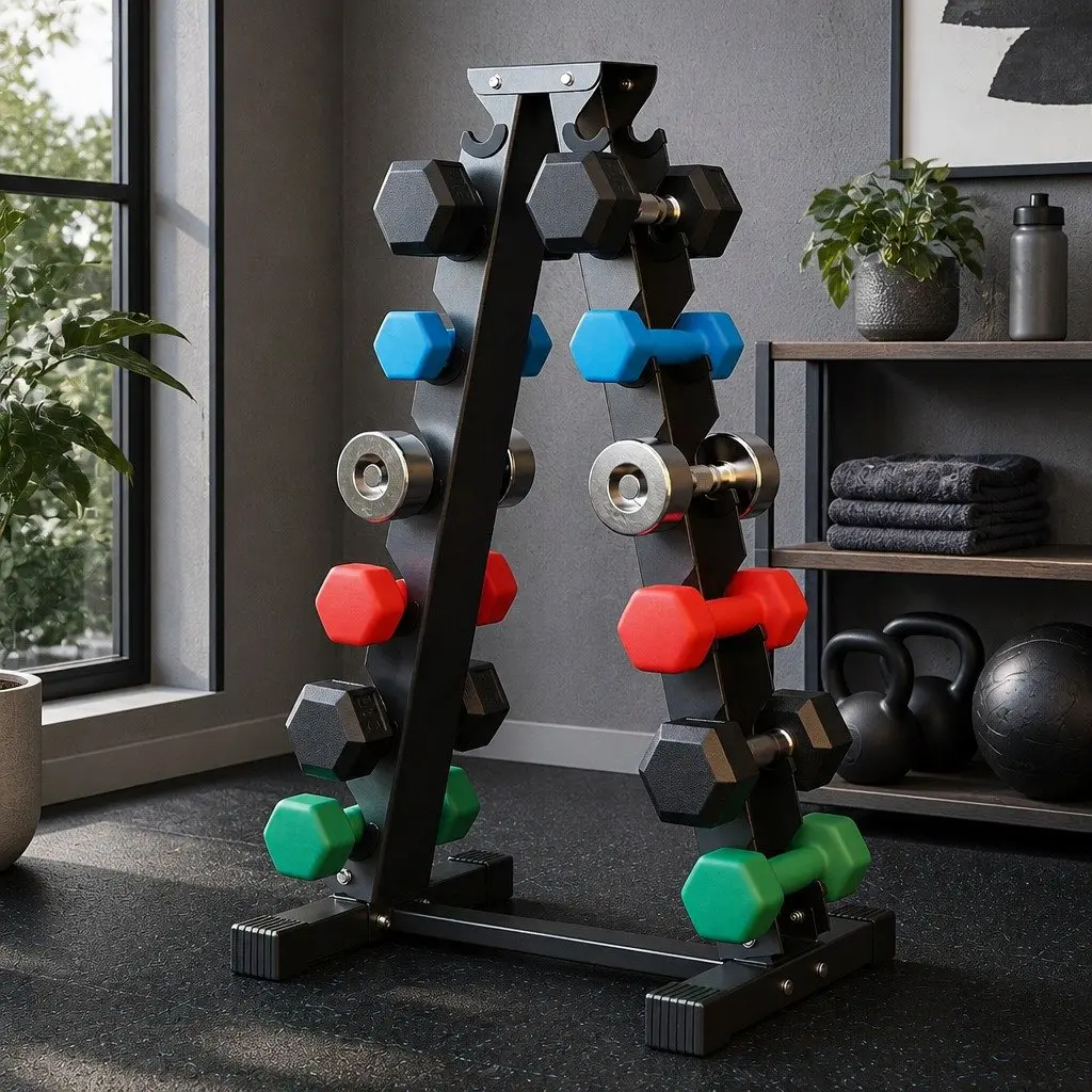 Dumbbell Rack A-Frame 6 Tier Heavy Duty Steel Home Gym Storage