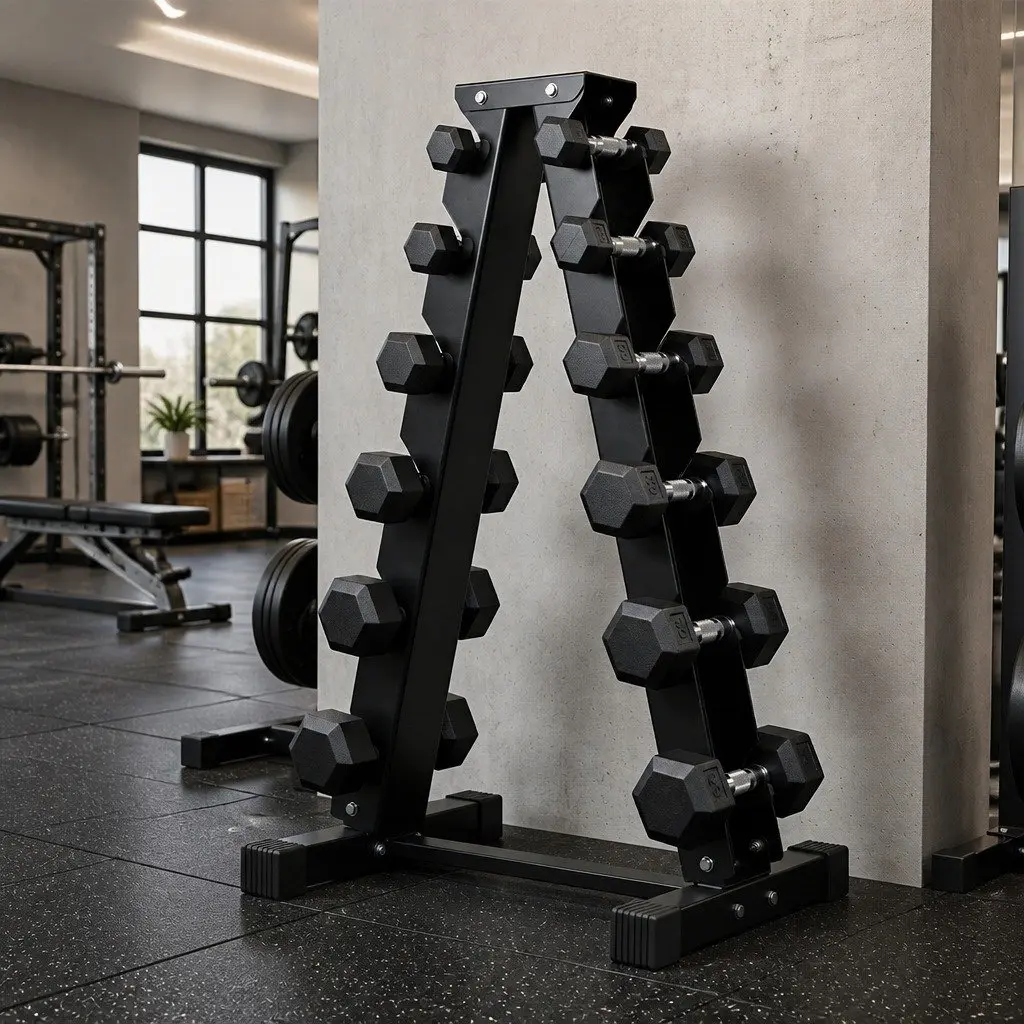 Dumbbell Rack A-Frame 6 Tier Heavy Duty Steel Home Gym Storage
