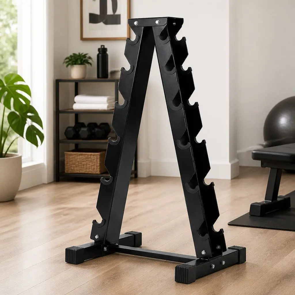Dumbbell Rack A-Frame 6 Tier Heavy Duty Steel Home Gym Storage