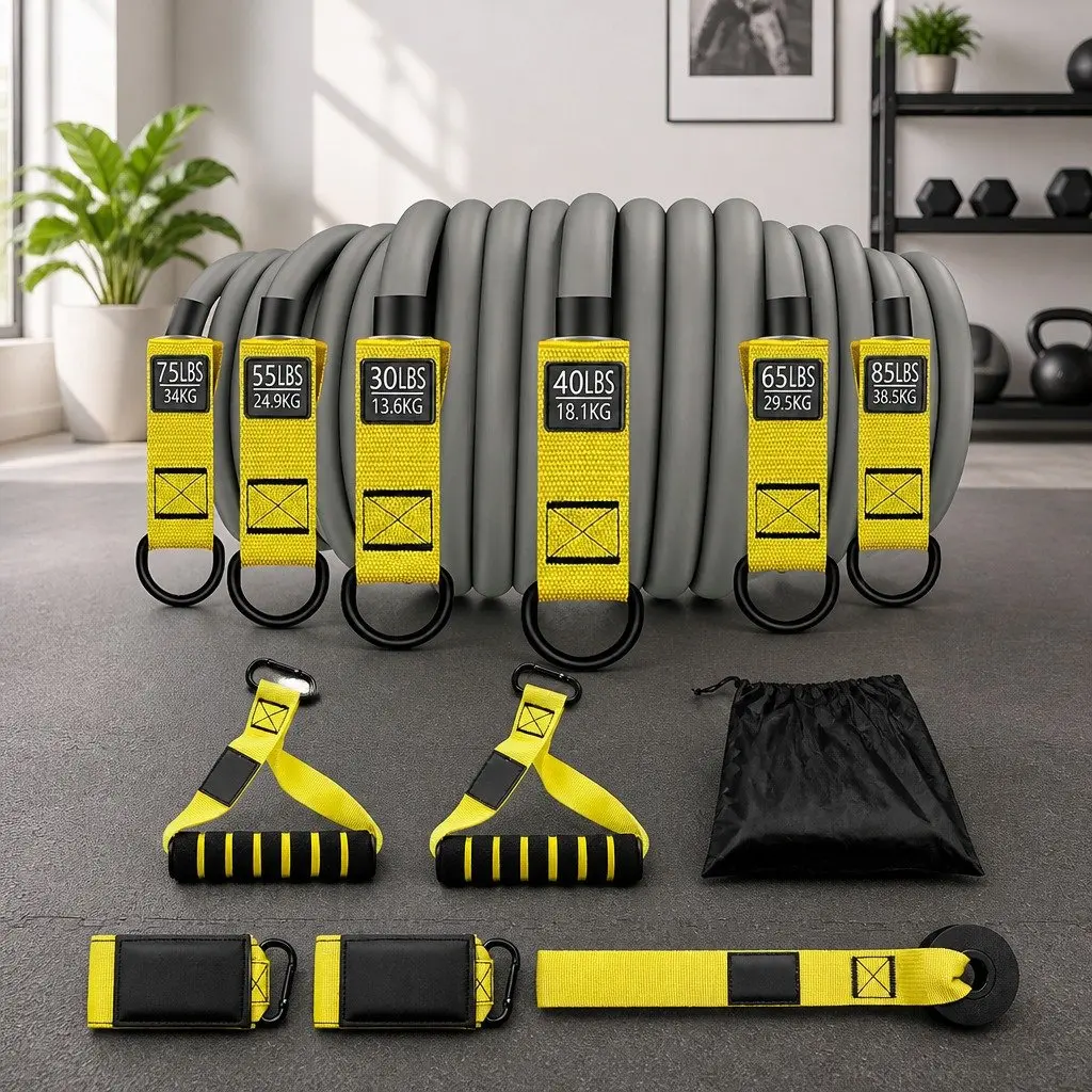 Resistance Bands Set Heavy Duty 12 Piece Full Body Workout Kit