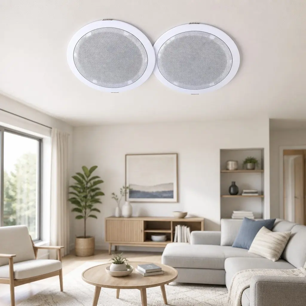 6 Inch In-Ceiling Speaker 80W Home Theatre Stereo Audio Surround Sound White Pair