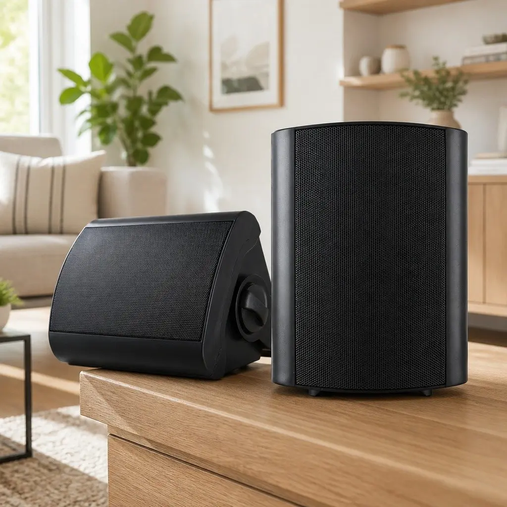 2-Way Wall Speaker 5.25 Inch Woofer 2.5 Inch Tweeter Indoor Outdoor Audio Black