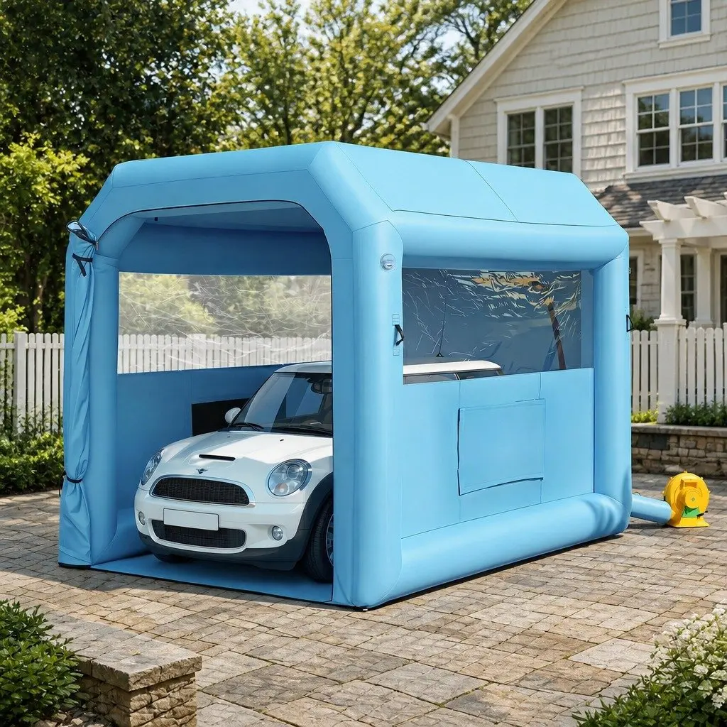 Inflatable Paint Booth 2.5x2.5x3M Spray Booth 550W Blower Air Filter Bicycle