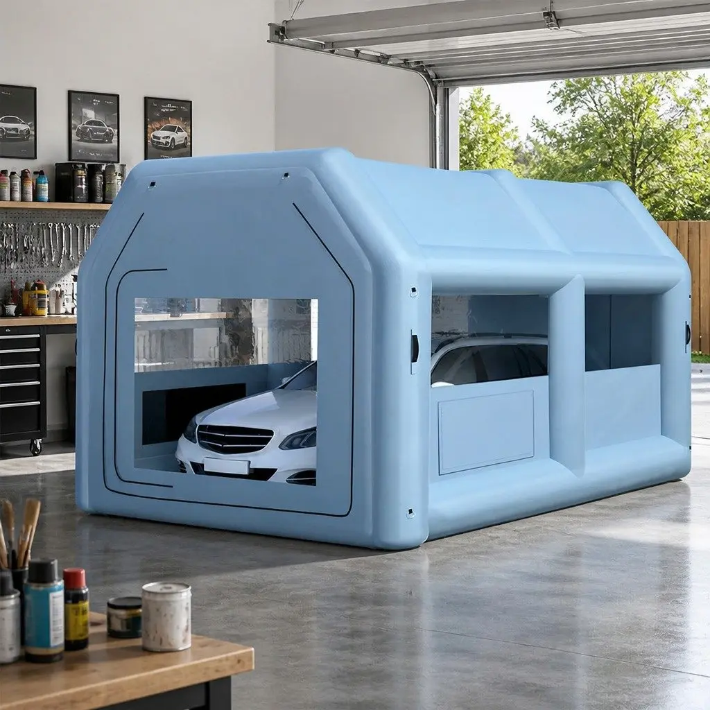 Inflatable Spray Paint Booth 4x3m Car Auto Tent Filter Blower System Blue
