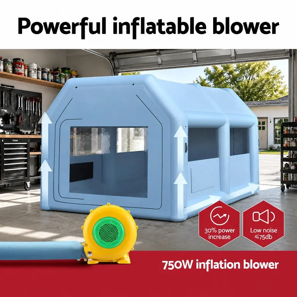 Inflatable Spray Paint Booth 4x3m Car Auto Tent Filter Blower System Blue