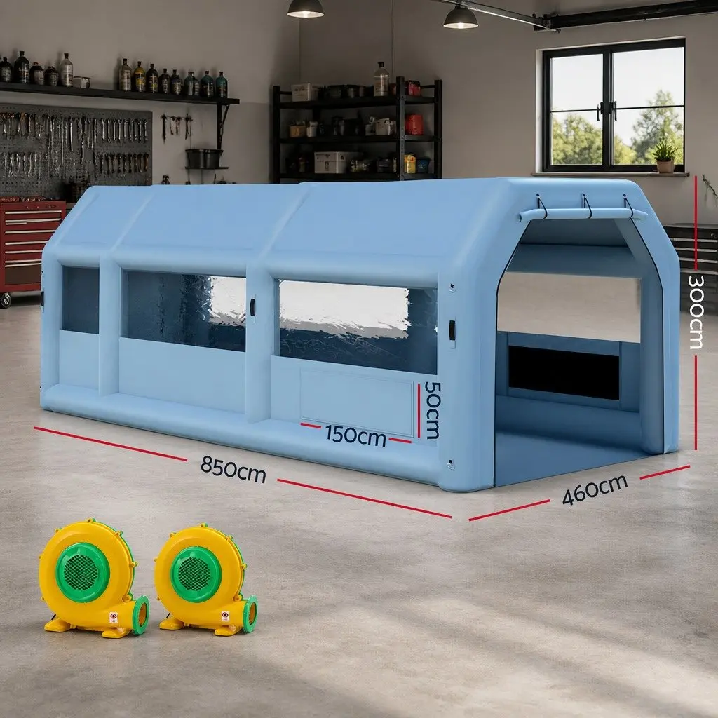 Inflatable Spray Paint Booth Dual Filtration System 8.5x4.6m