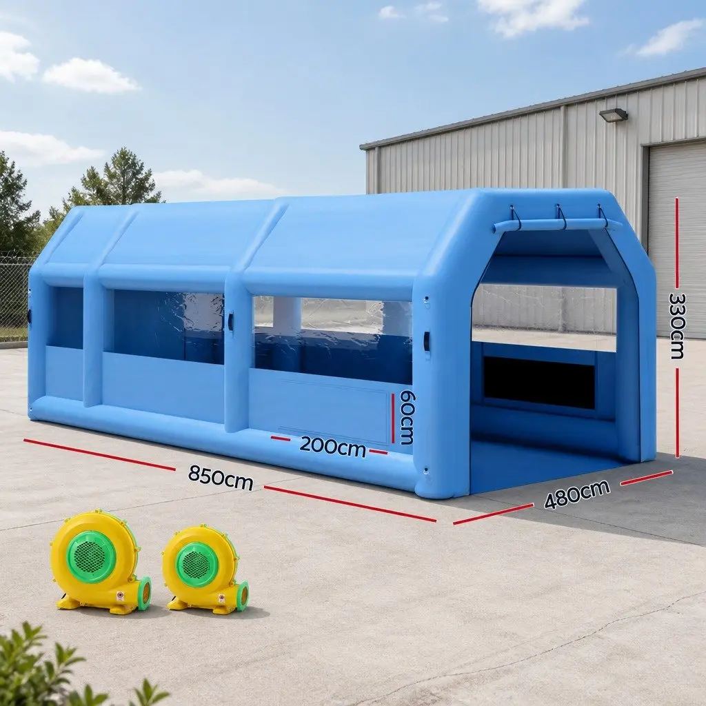 Inflatable Spray Booth Paint Tent Car Garage 8.5x4.8m Workshop Blower Filter