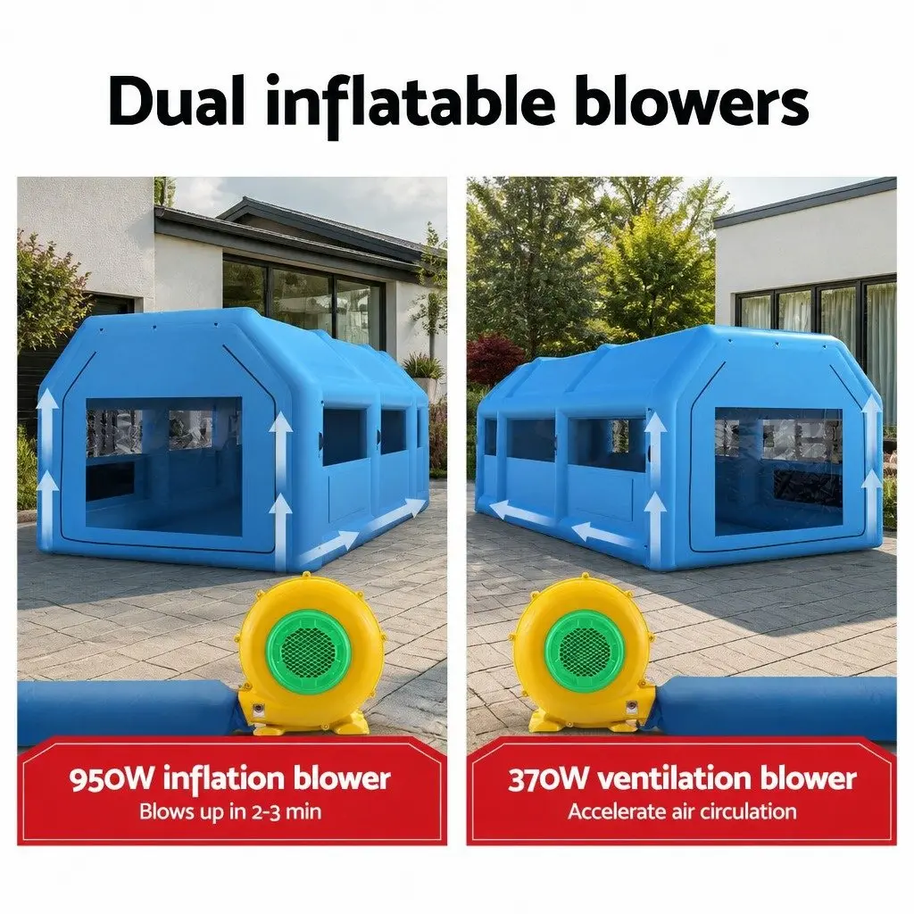 Inflatable Spray Booth Paint Tent Car Garage 8.5x4.8m Workshop Blower Filter
