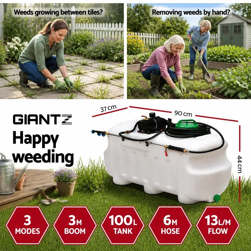 Weed Sprayer 100L Tank 3M Boom ATV Garden Spray
