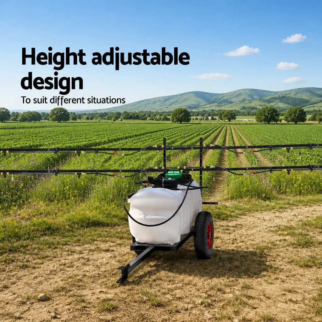 100L ATV Weed Sprayer Trailer 5m Boom Adjustable Height Hose Nozzles Kit