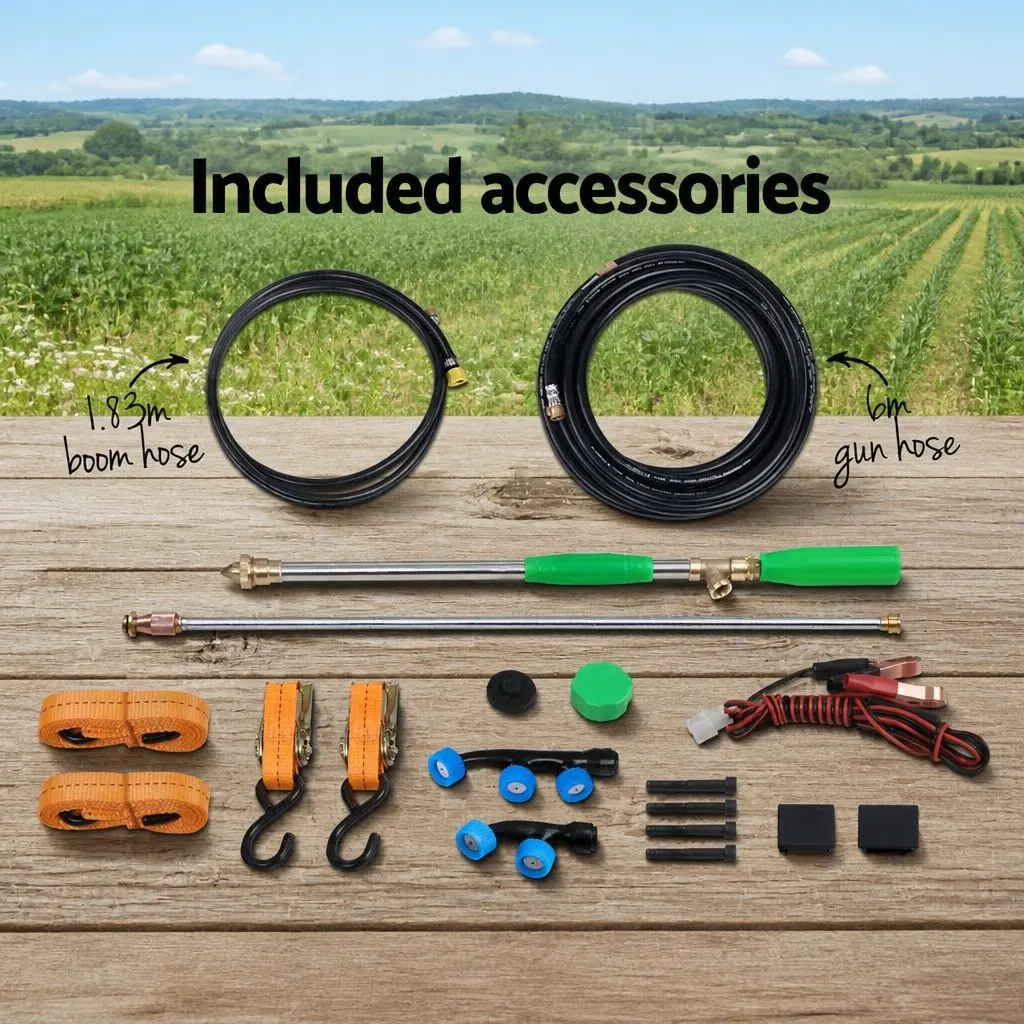 100L ATV Weed Sprayer Trailer 5m Boom Adjustable Height Hose Nozzles Kit
