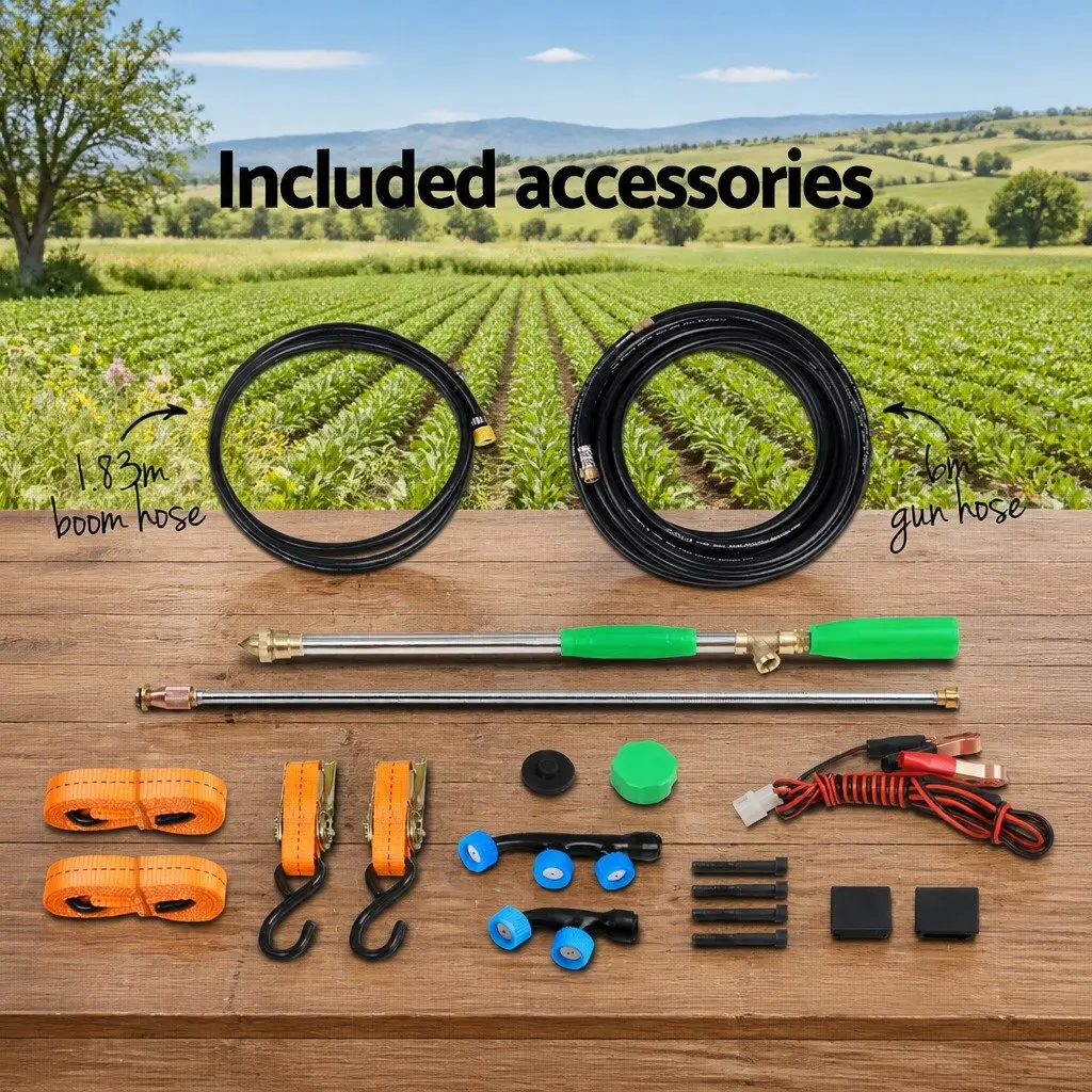100L ATV Weed Sprayer Trailer 5m Boom Adjustable Height Hose Nozzles Kit